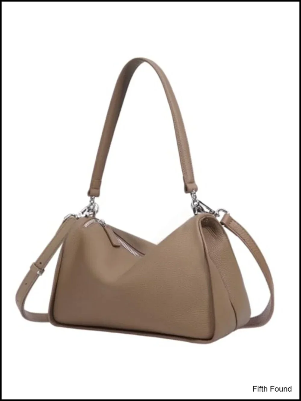 Genuine Leather Women's Hobo Shoulder Bag with Adjustable Strap